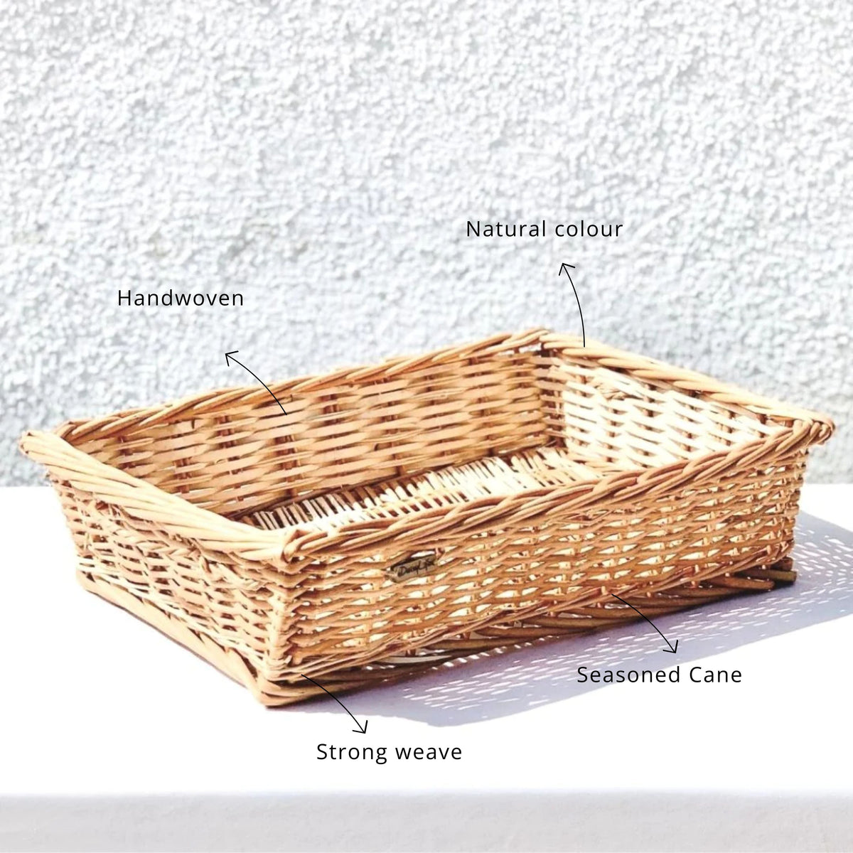 DaisyLife Natural Willow Wicker Tray basket, Flower Basket, Gift Basket, Storage and home decor basket